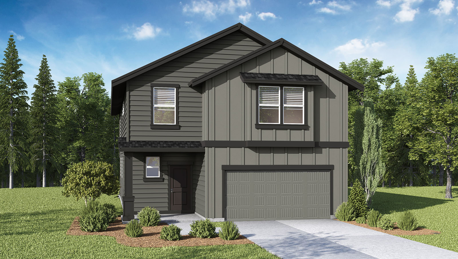 exterior front single-family home with a 2-car garage