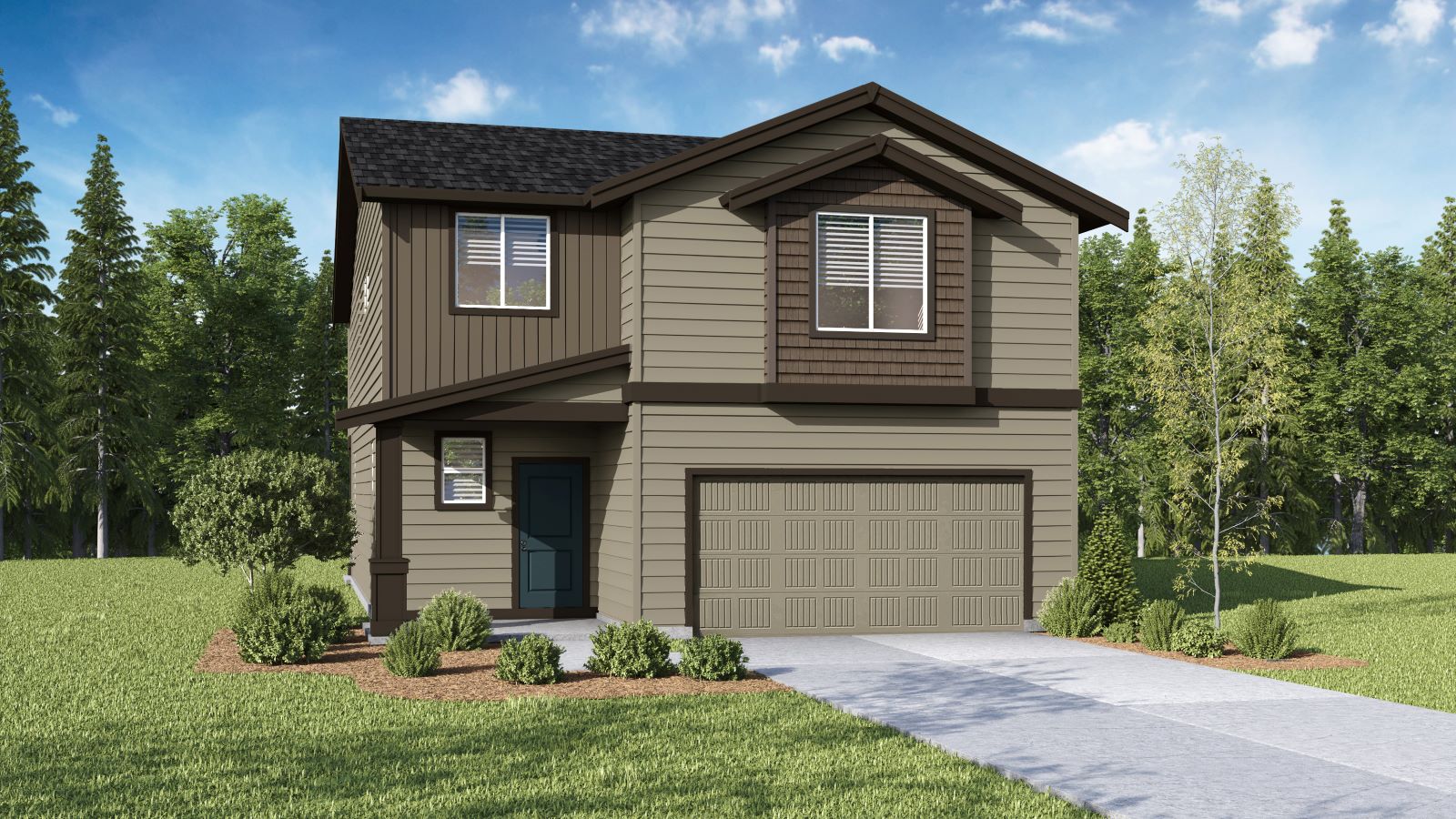 exterior front single-family home with a 2-car garage