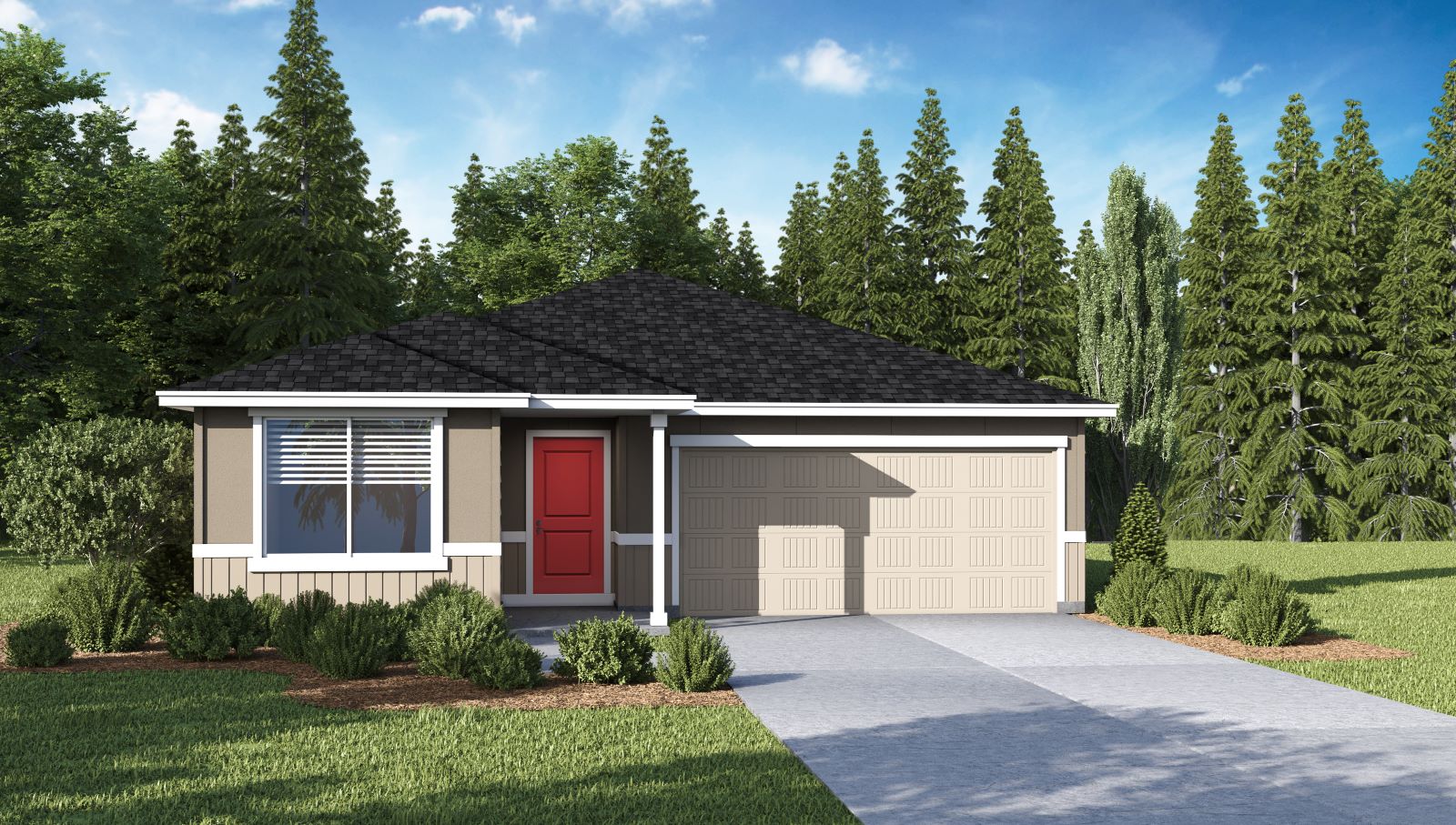 exterior front single-family home with a 2-car garage