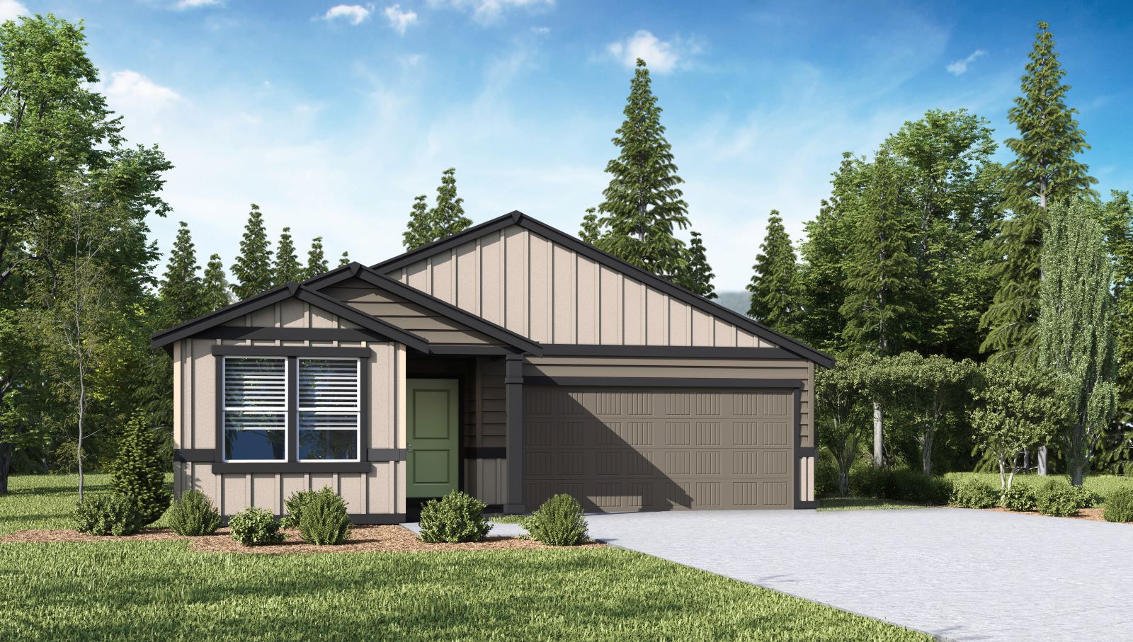 exterior front single-family home with a 2-car garage