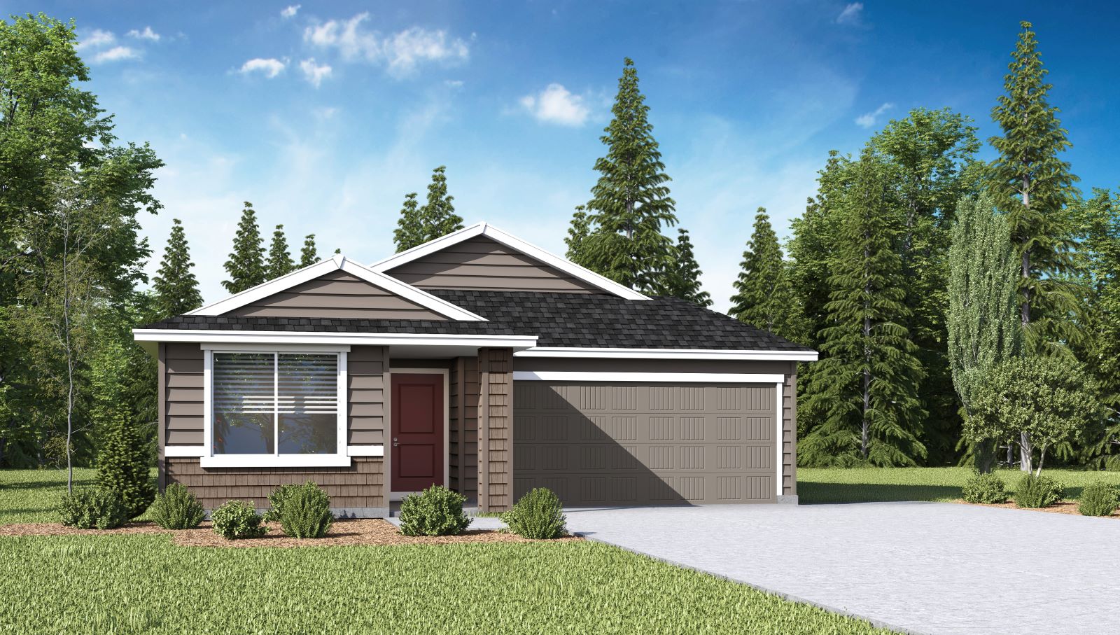 exterior front single-family home with a 2-car garage