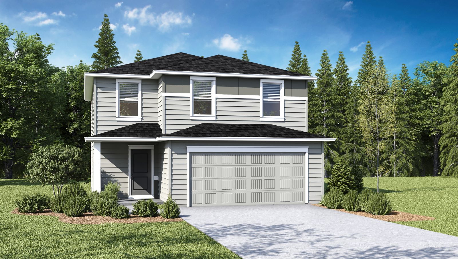 exterior front single-family home with a 2-car garage