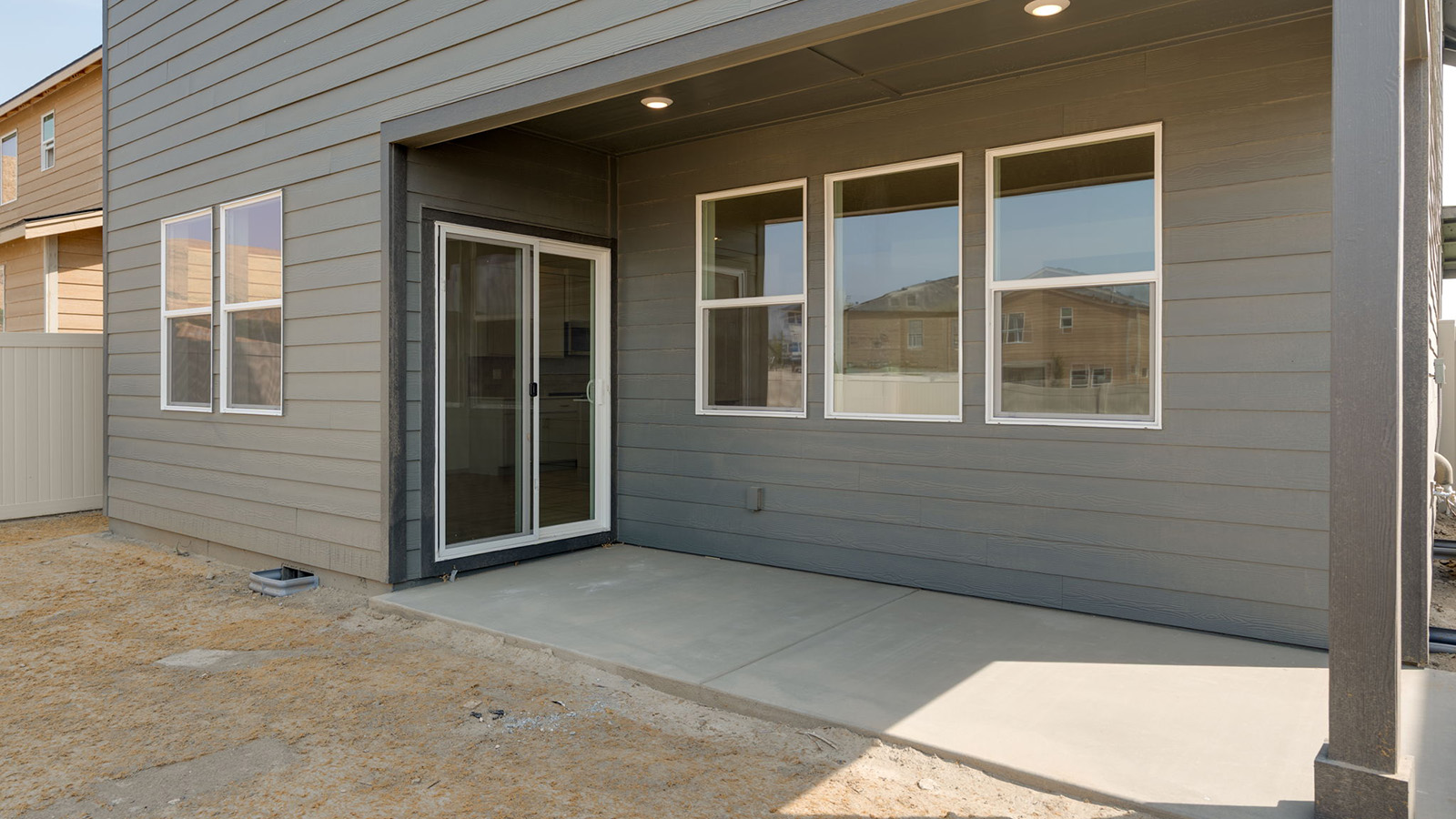 Covered concrete patio