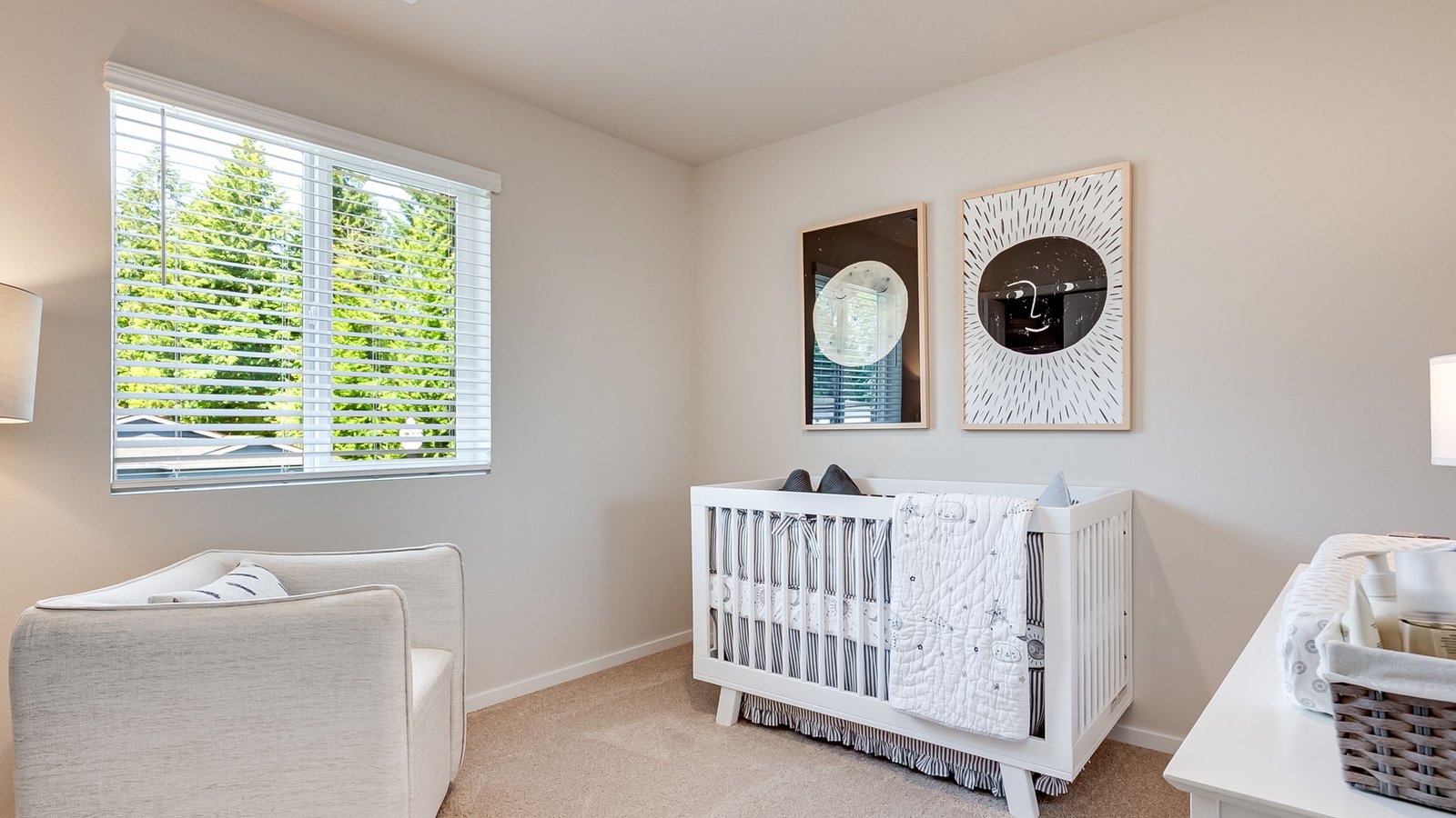 Bedroom with wall-to-wall carpet and a closet