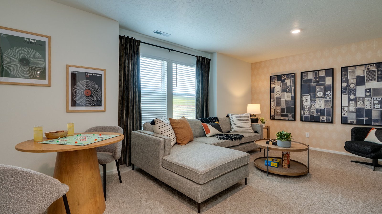 Bedroom with wall-to-wall carpet and a closet