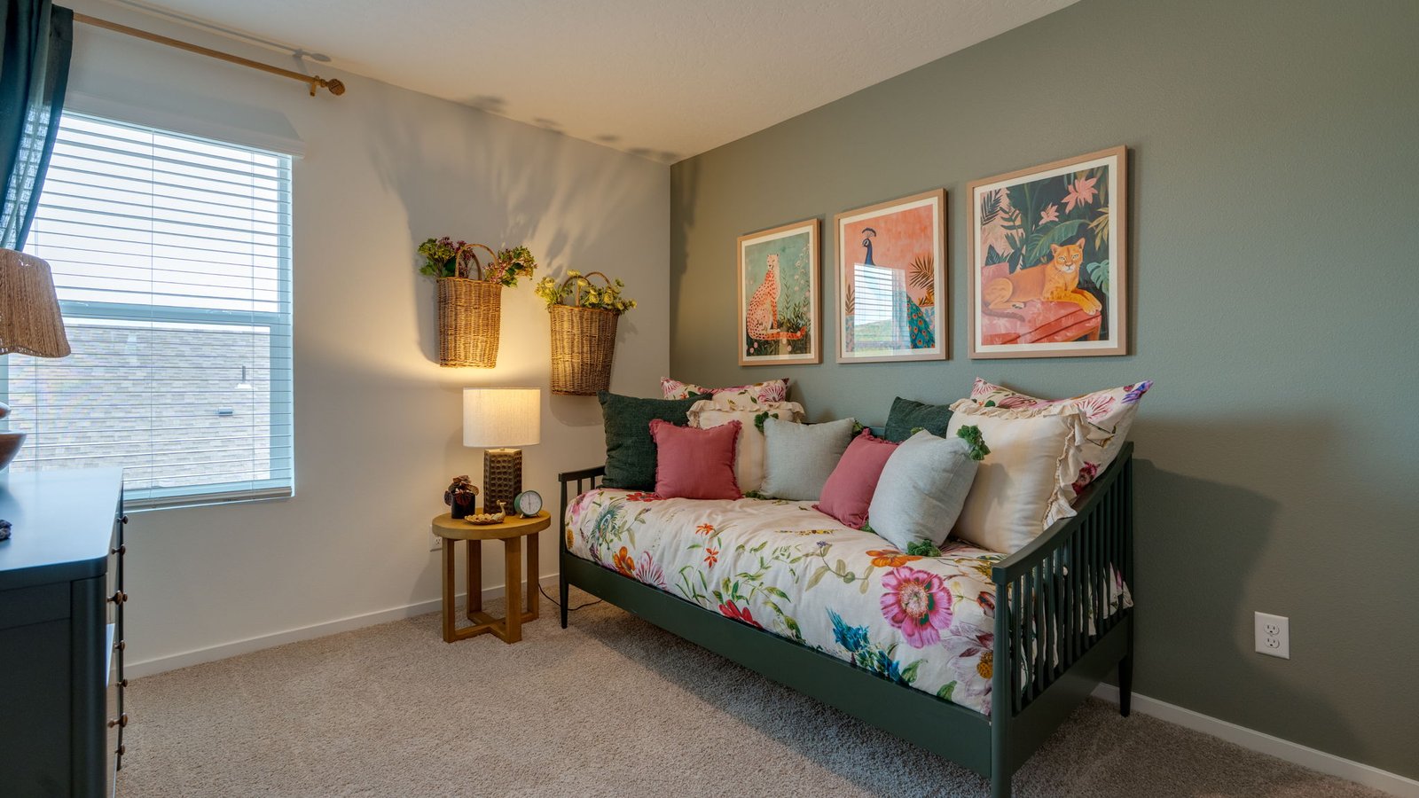 Bedroom with wall-to-wall carpet and a closet