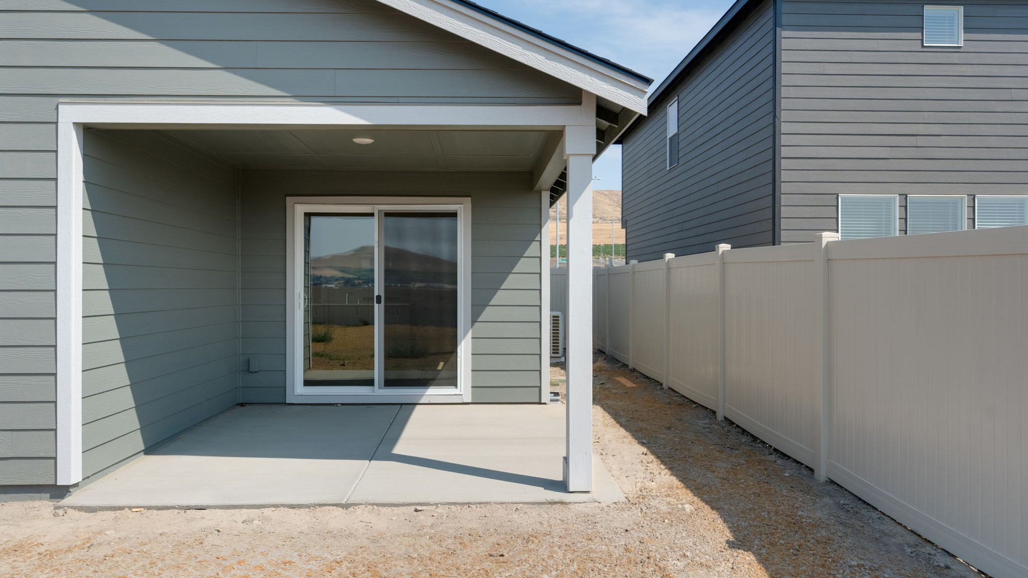 Covered concrete patio