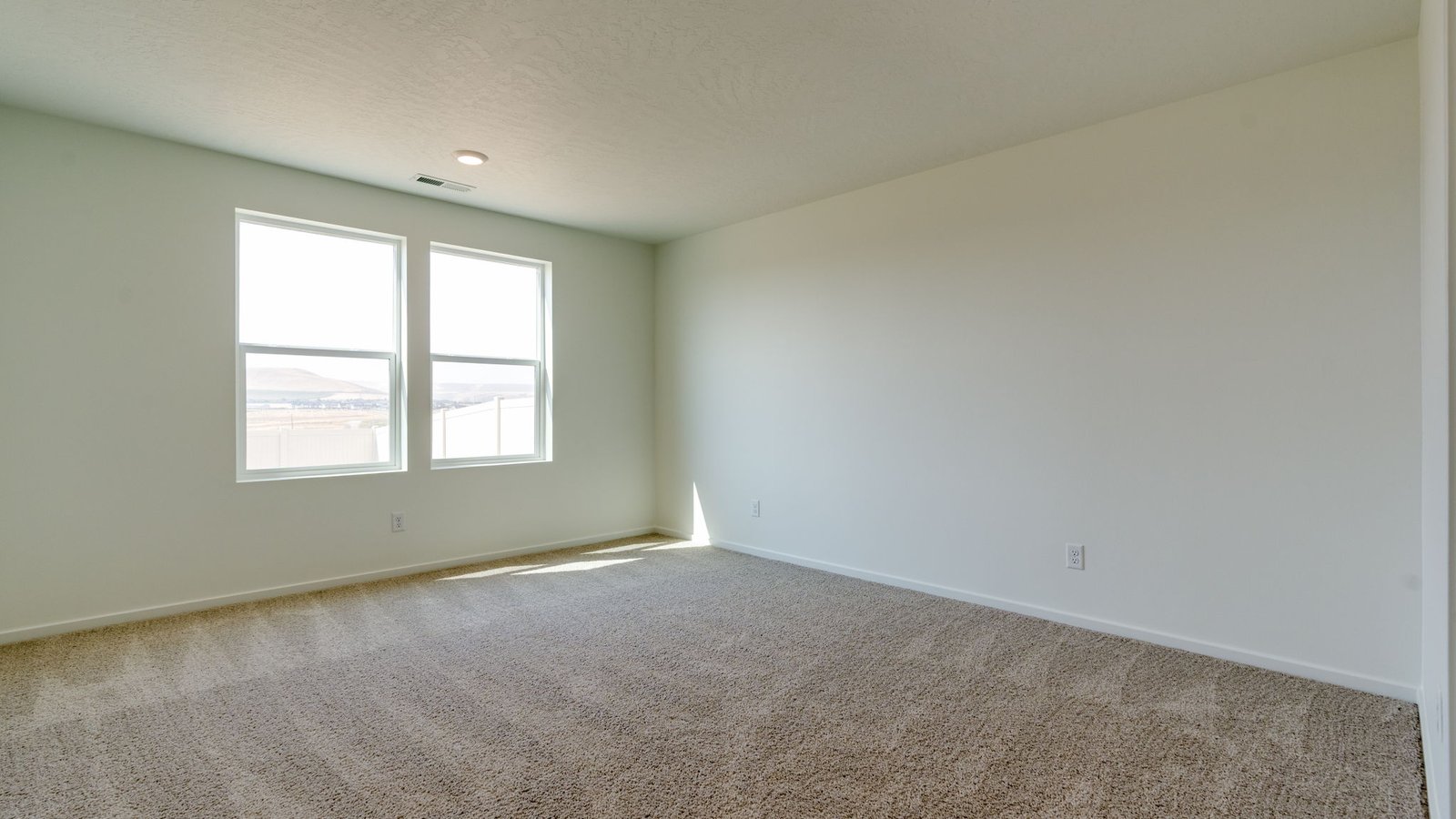 Primary bedroom with wall-to-wall carpet, a walk-in closet and an attached bathroom