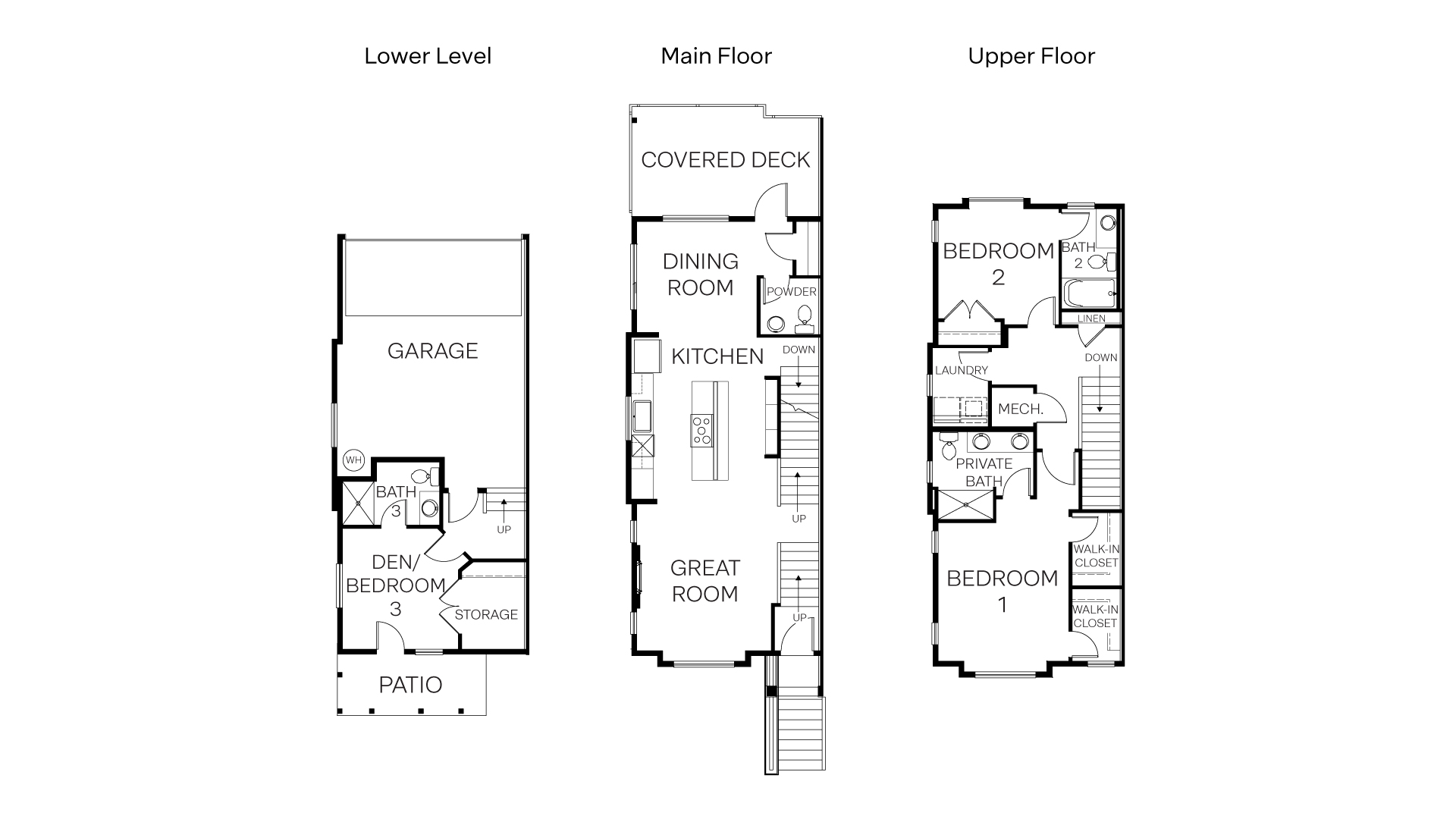 Floor Plan in Legacy Farms Townhomes Woodinville, WA D.R. Horton
