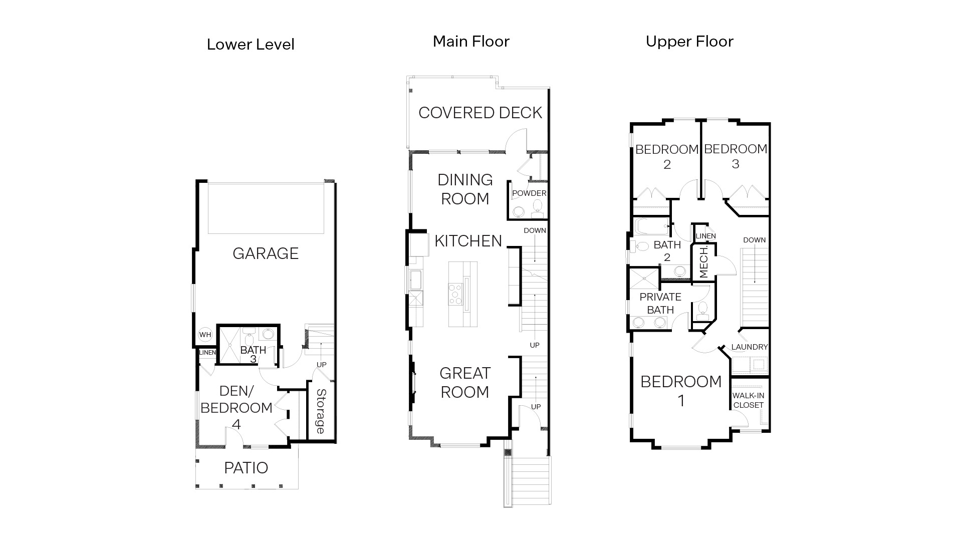 Floor Plan in Legacy Farms Townhomes Woodinville, WA D.R. Horton