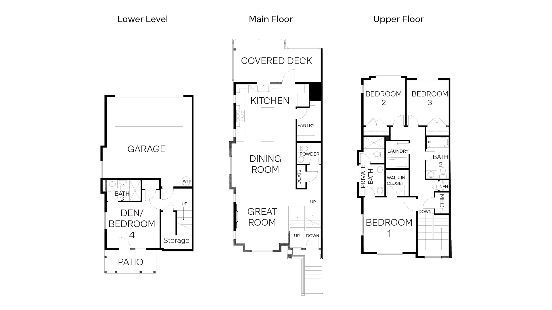 Floor Plan in Legacy Farms Townhomes Woodinville, WA D.R. Horton