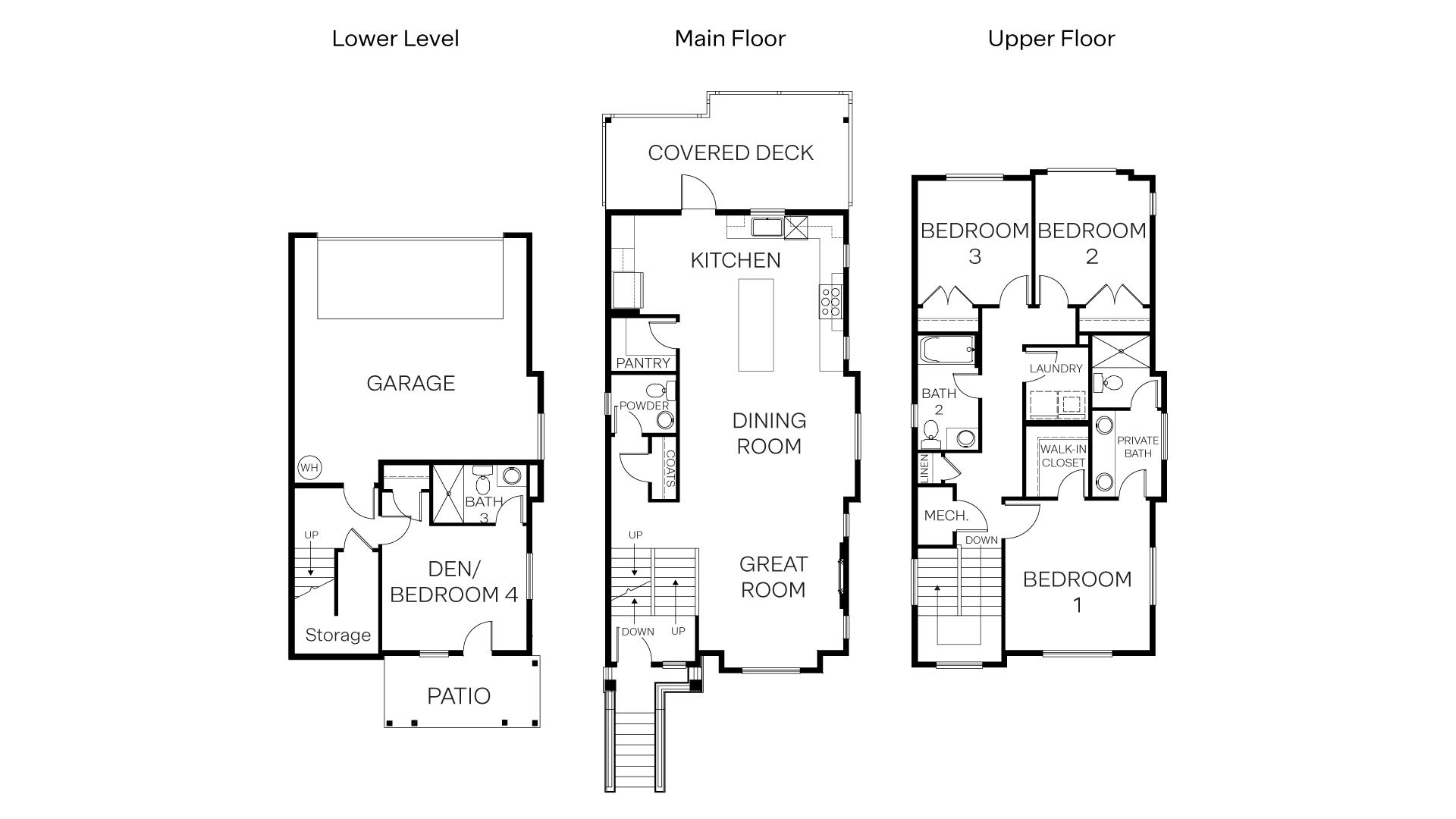Floor Plan in Legacy Farms Townhomes Woodinville, WA D.R. Horton
