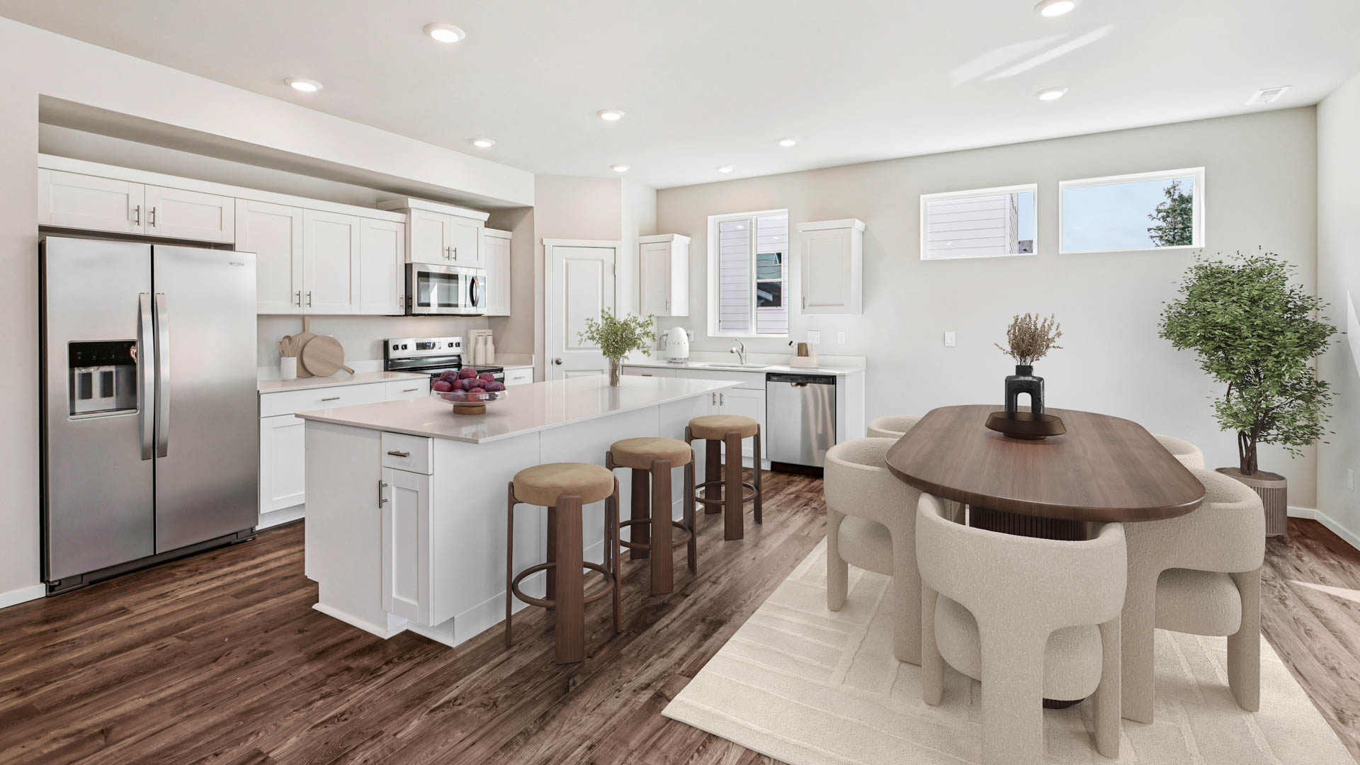kitchen and dining