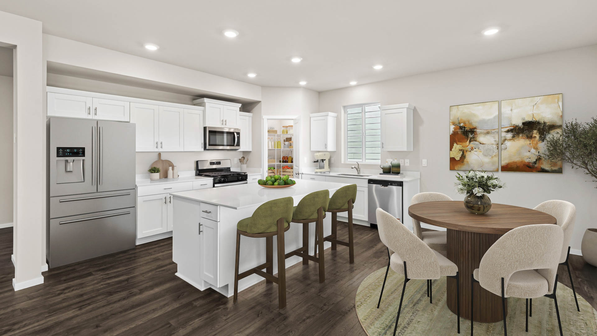 kitchen and dining