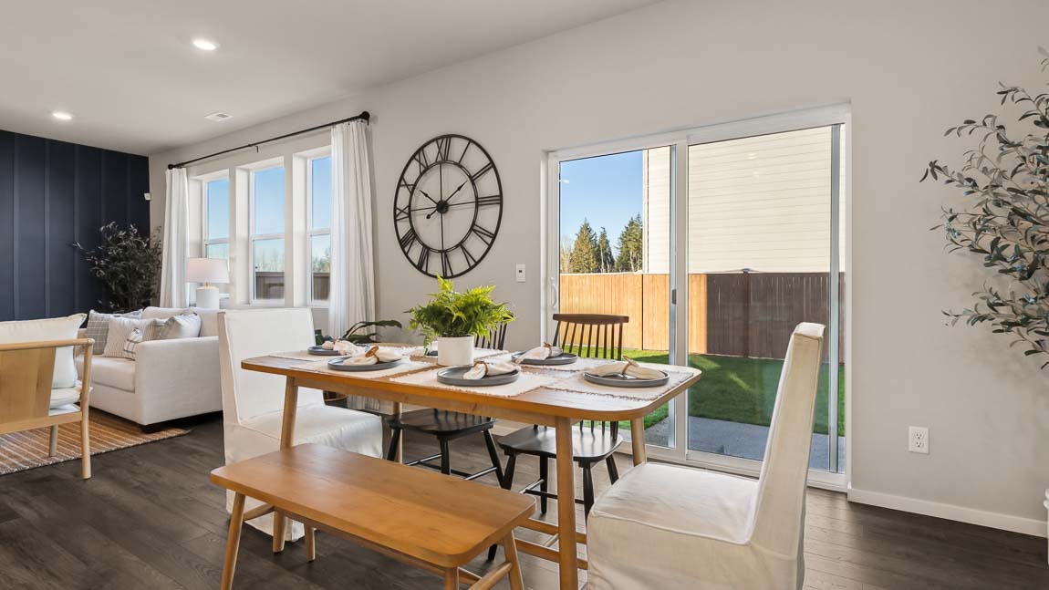Dining area overlooking great room