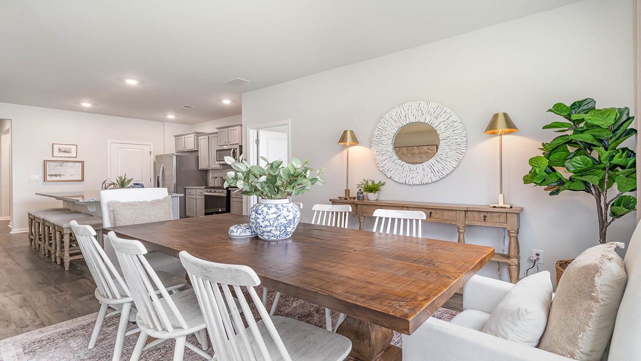 dining area with glass door