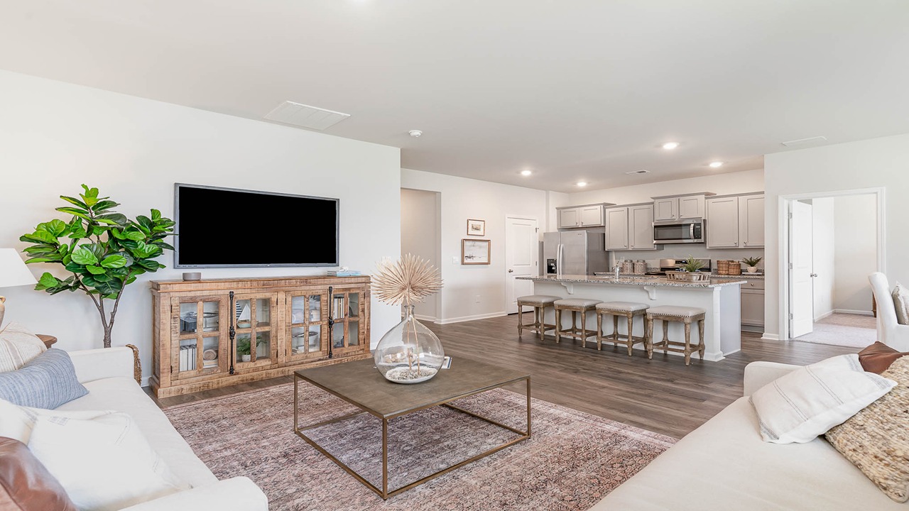 living room with ample lighting