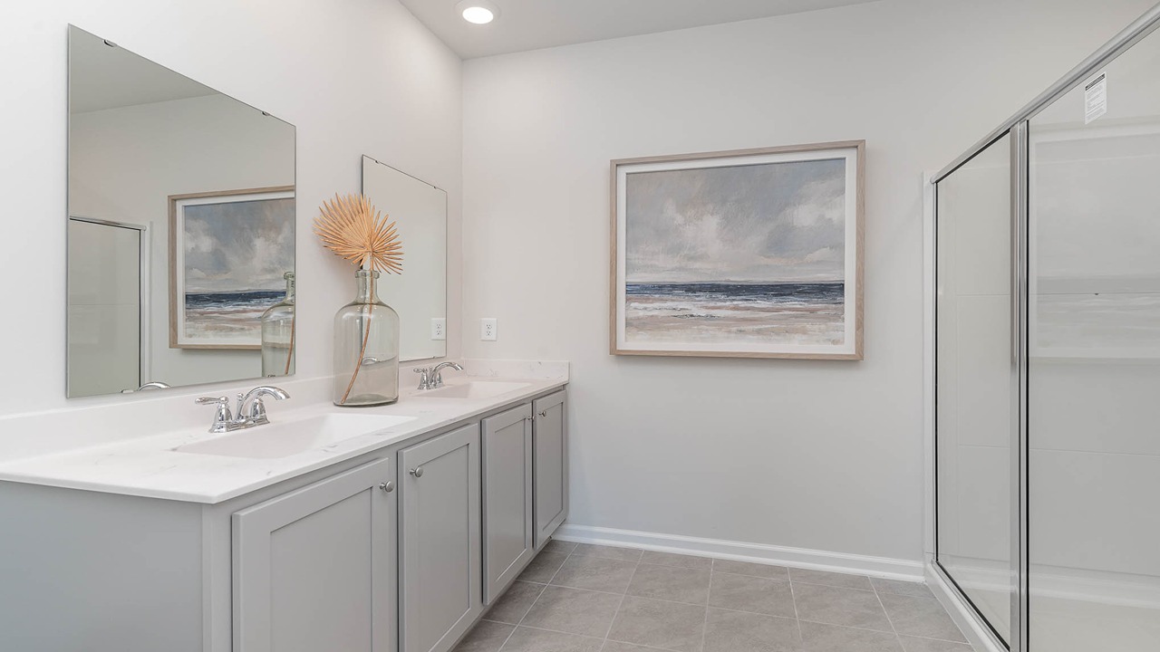bathroom with quartz counters