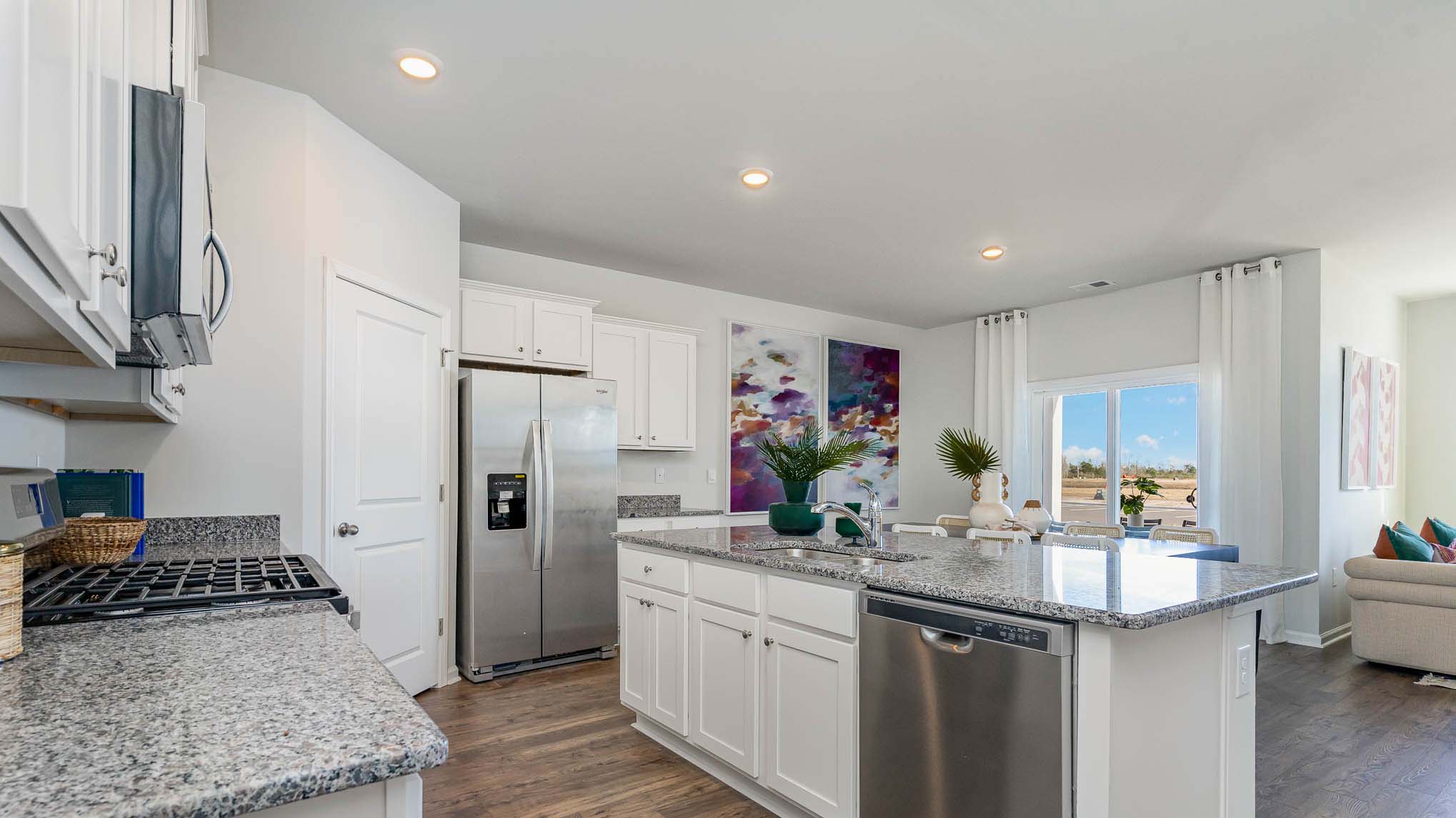 kitchen overlooking area