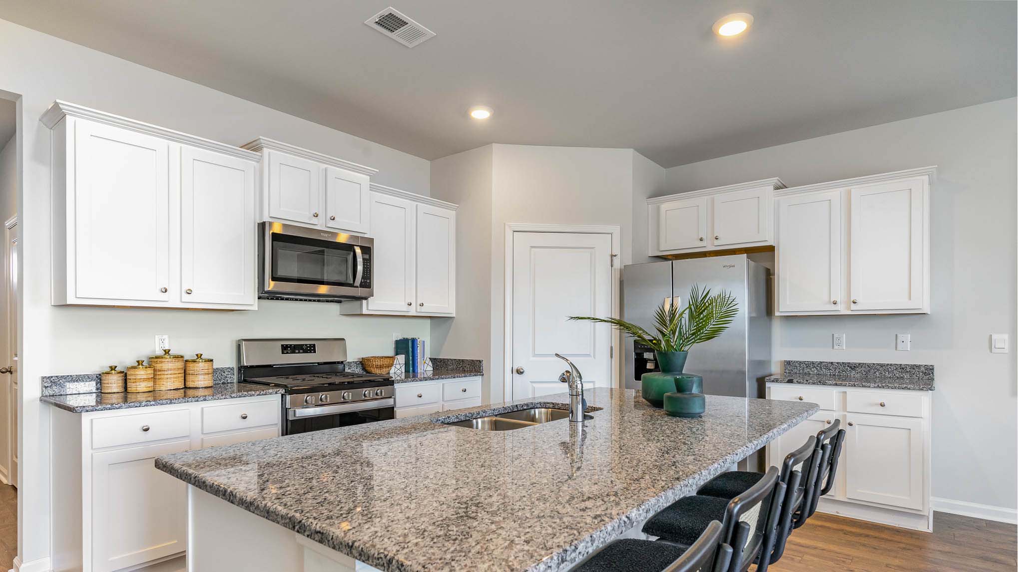 kitchen with with stainless steel appliances