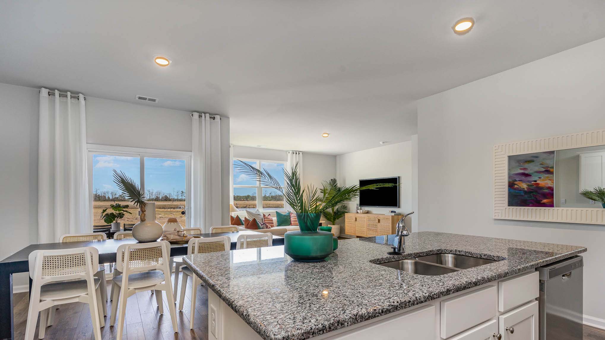 kitchen with granite countertops