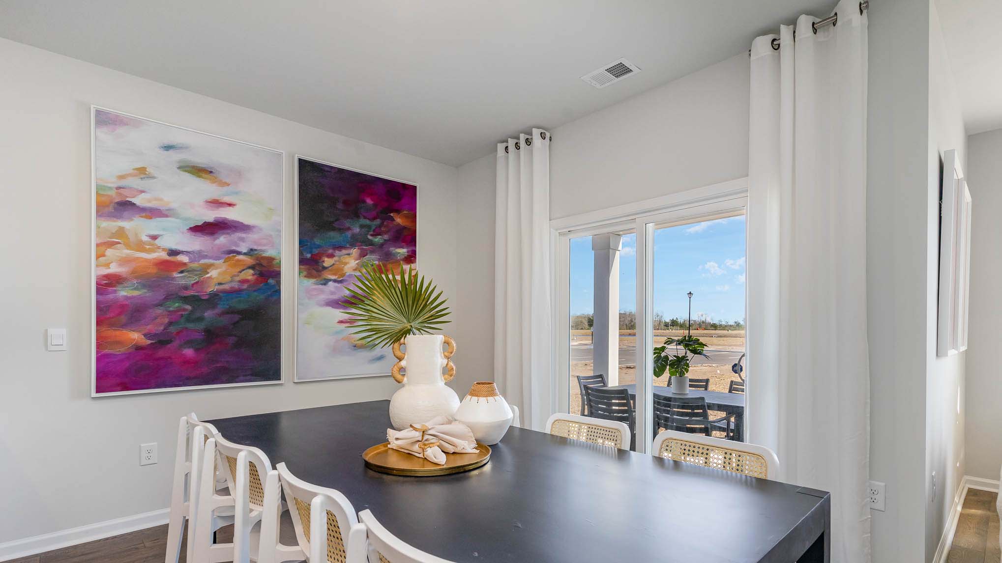 dining area with sliding door
