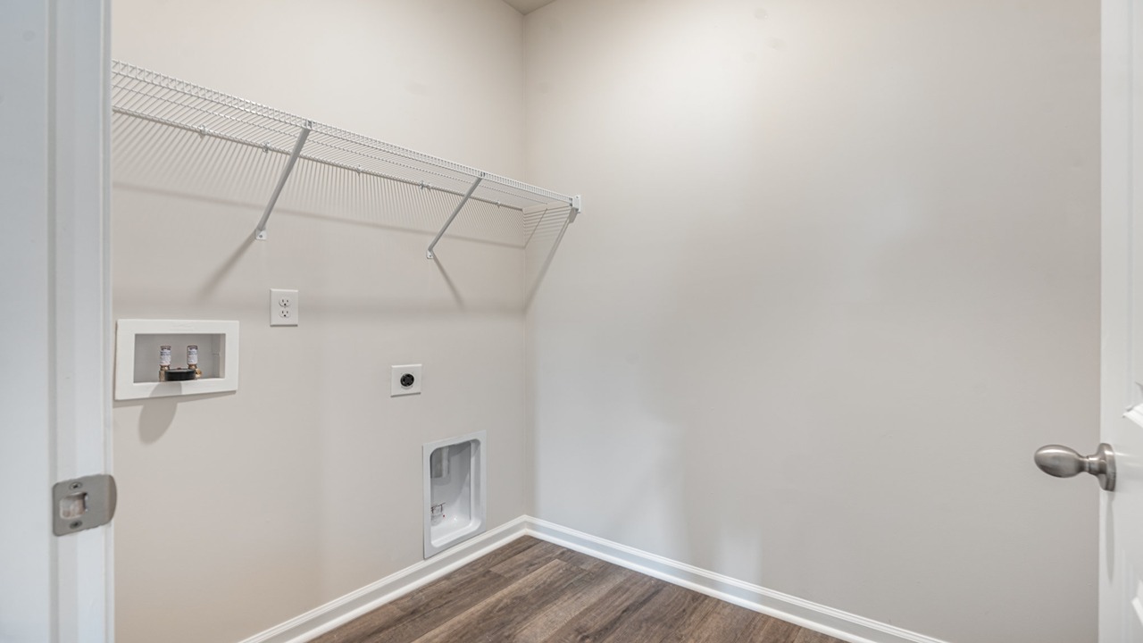 laundry room with wire shelving