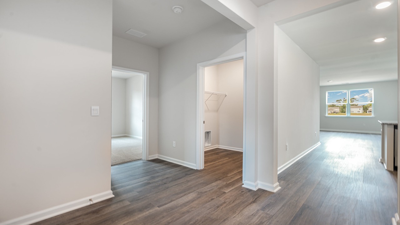 hallway with ample lighting