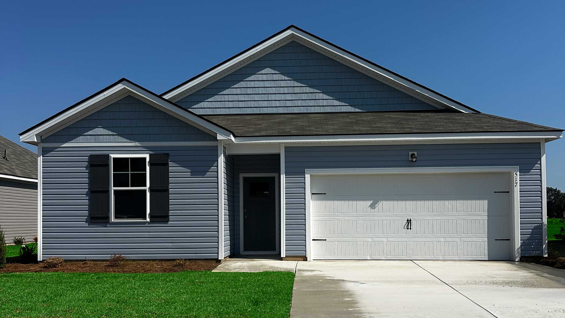 Single-story home with two-car garage