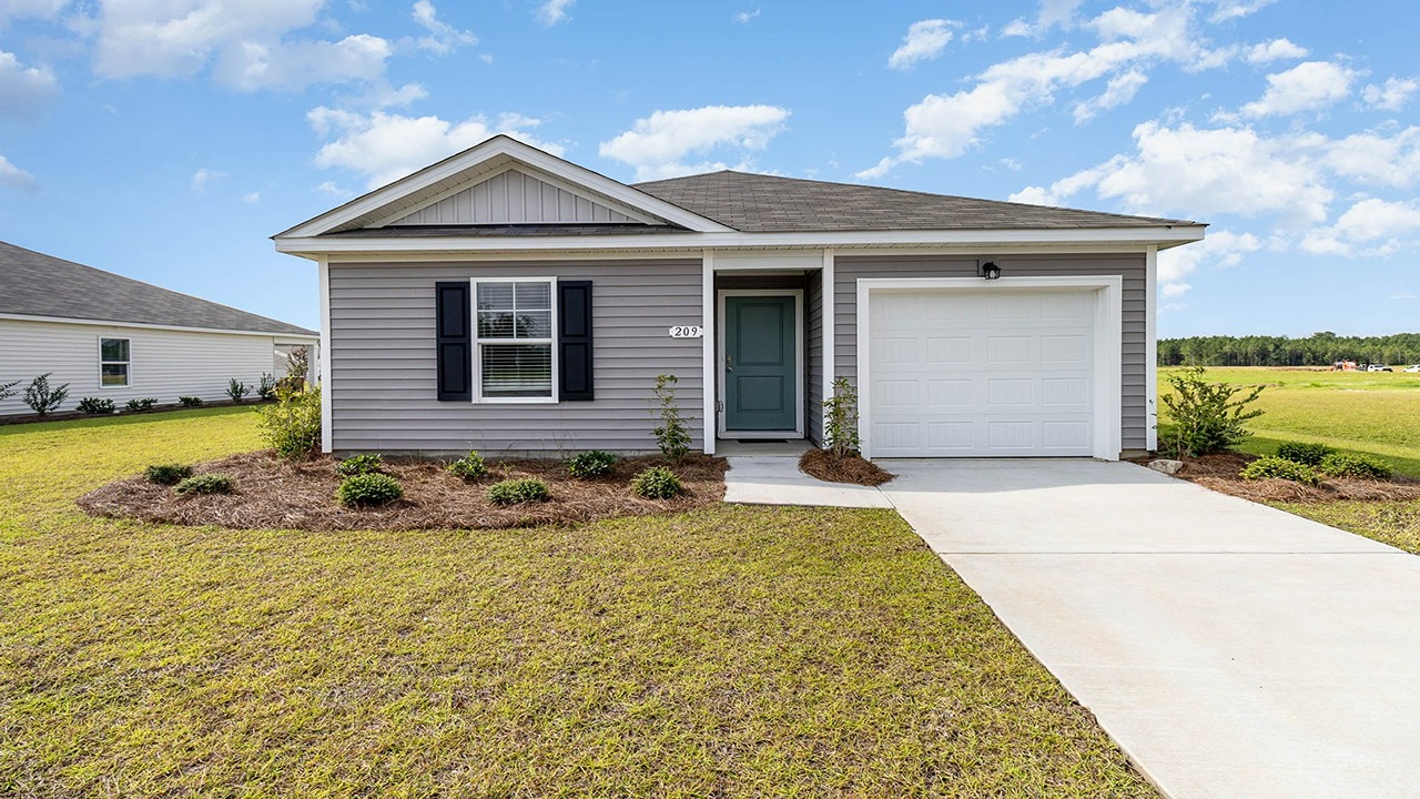 single-story home with one-car garage