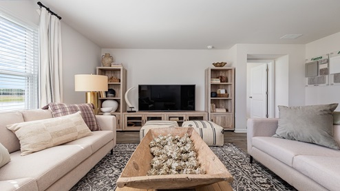 Spacious living space with tv