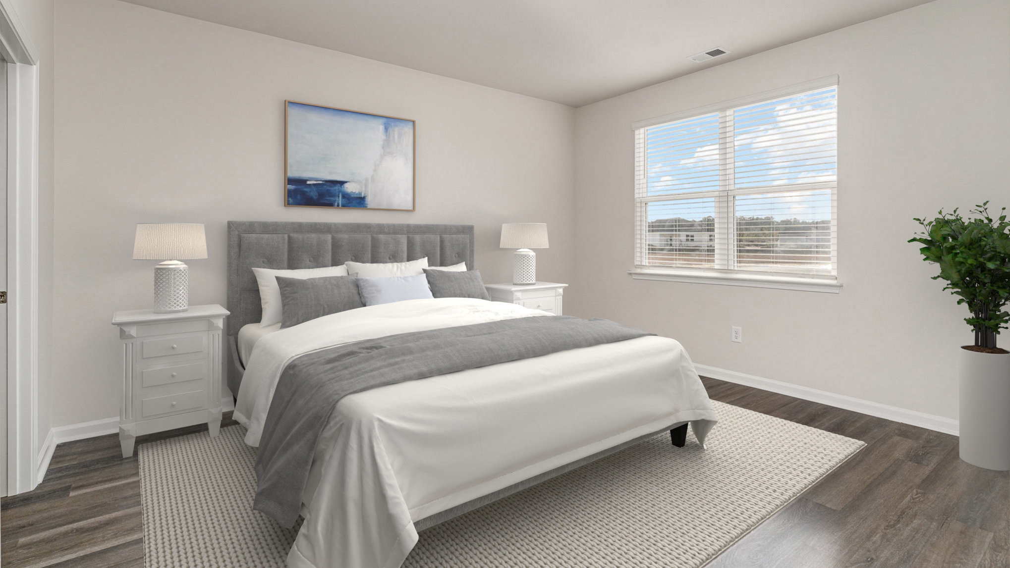 staged primary bedroom