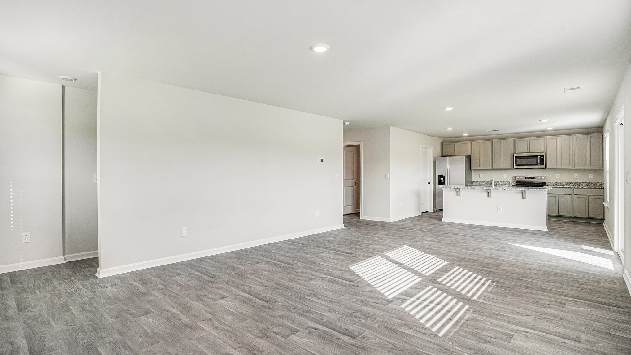 kitchen with living room