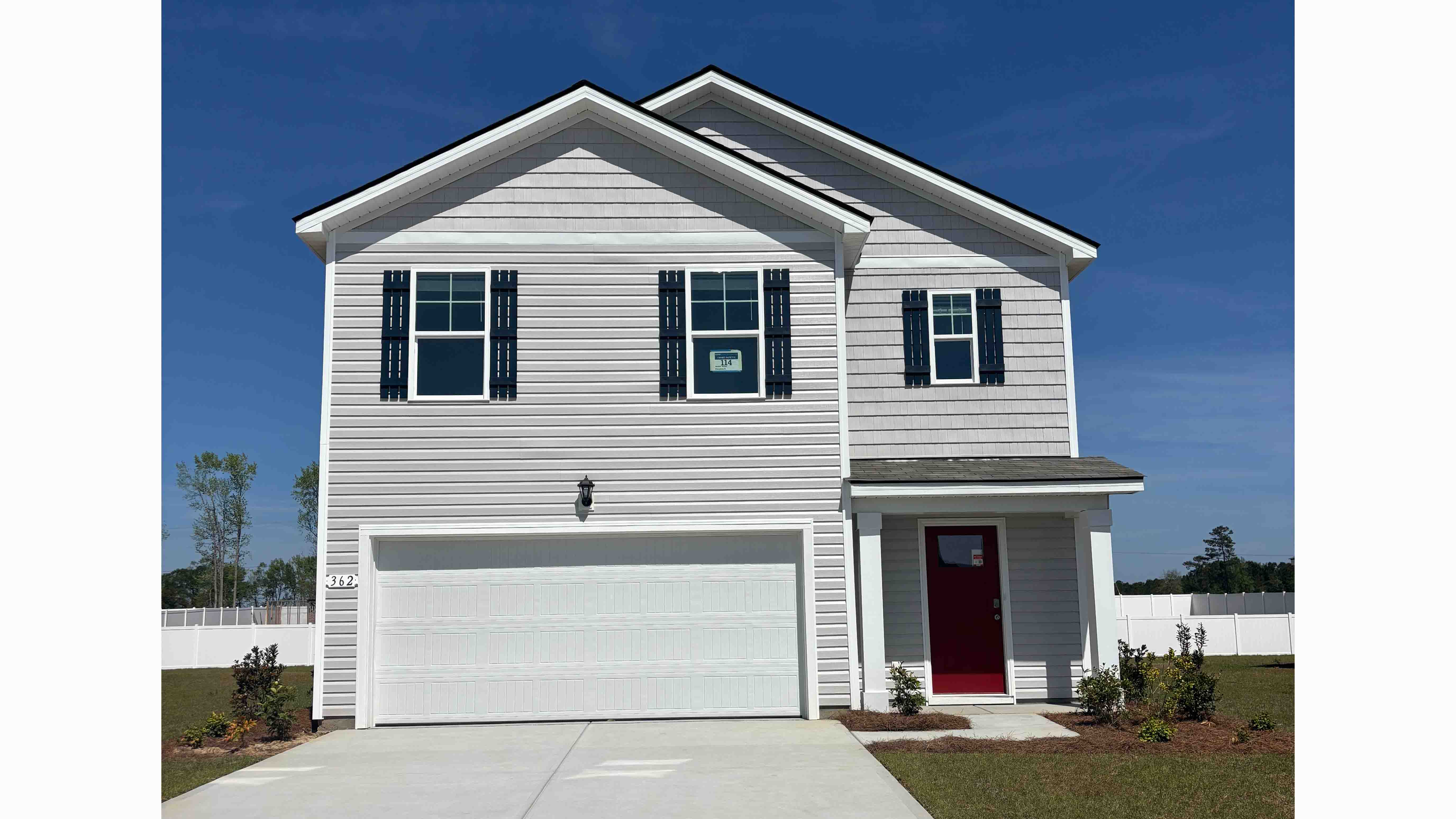 Two-story home with two-car garage