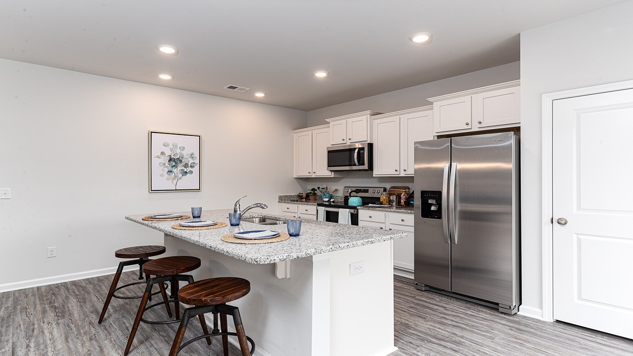 kitchen with white cabinets