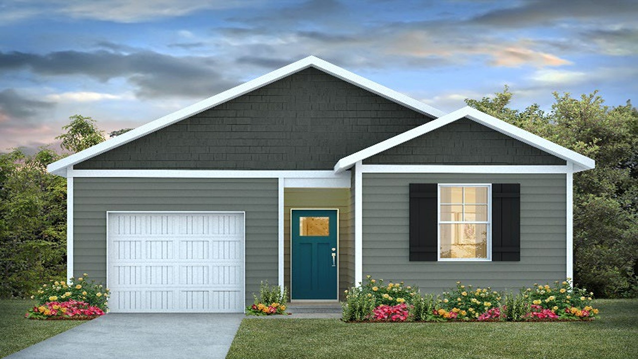 Single-story home with one-door garage