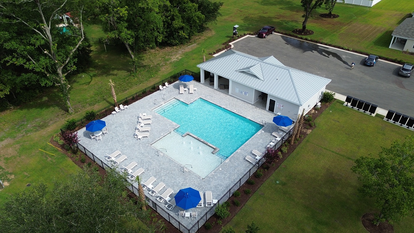 aerial of pool