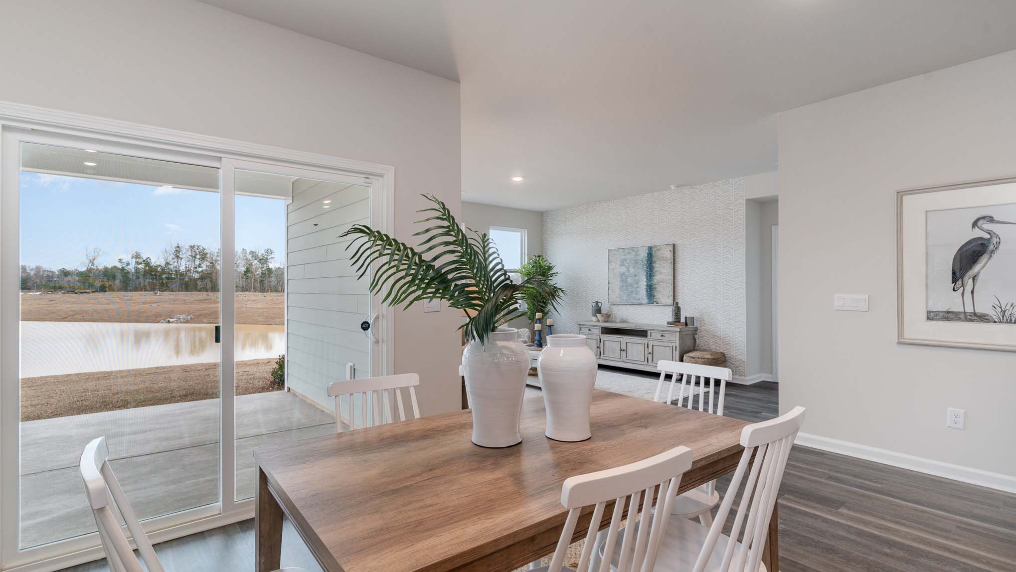 dining room with sliding door