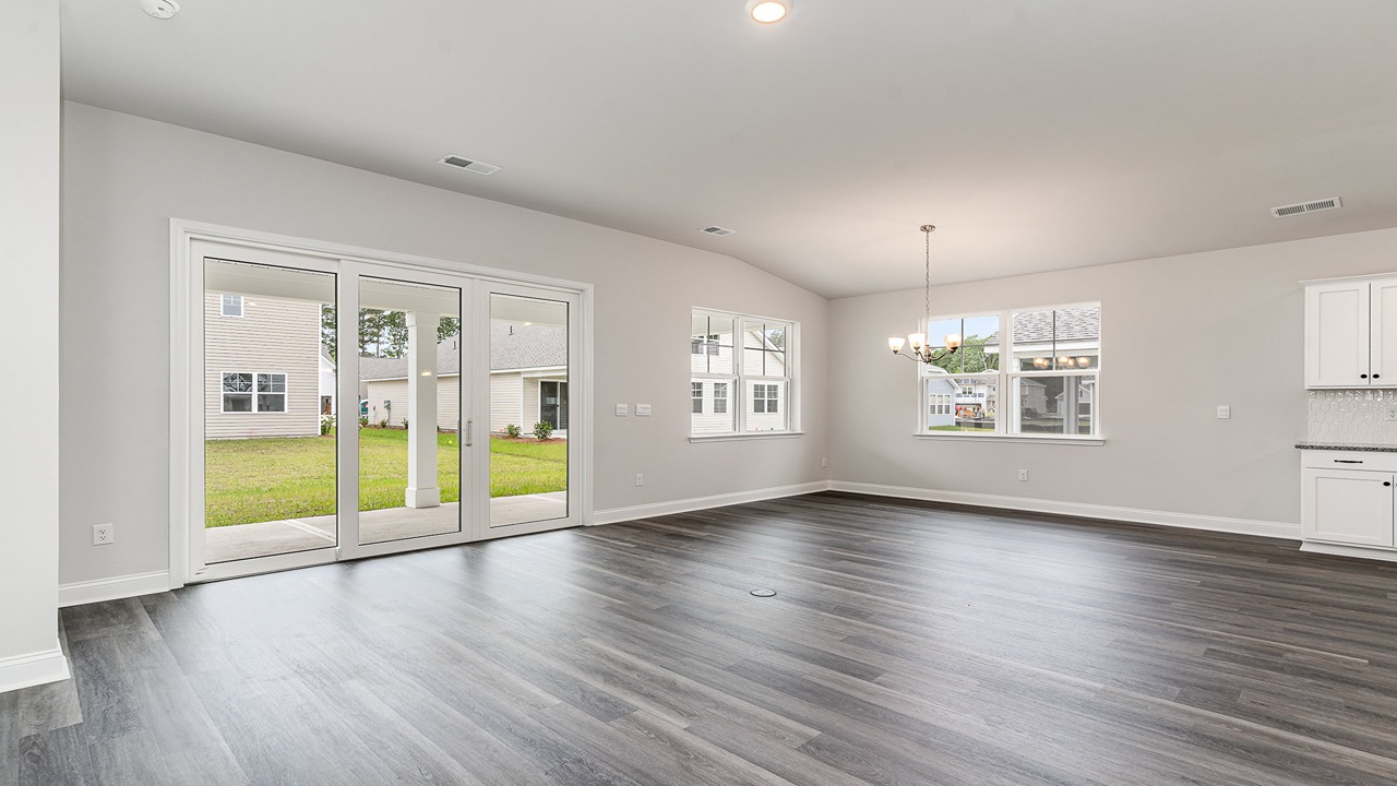 living room with sliding glass door