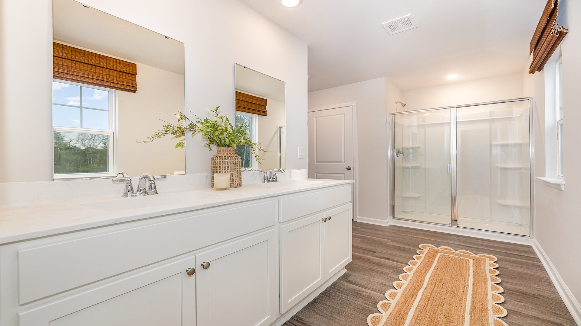 primary bathroom with walk-in closet