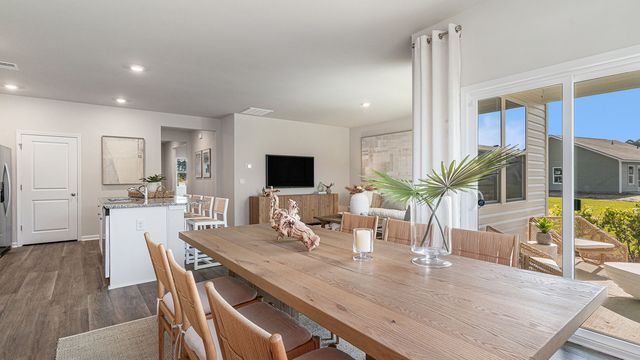 dining area with glass door