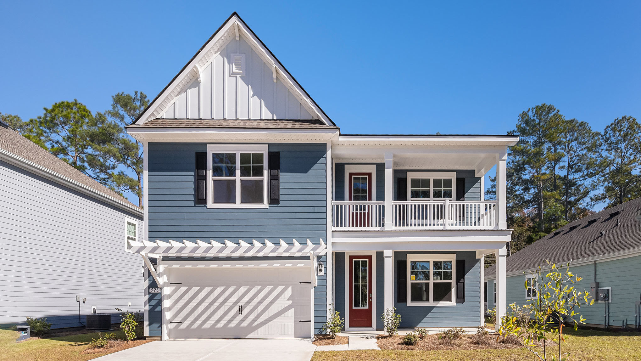 two story home with Hardie siding