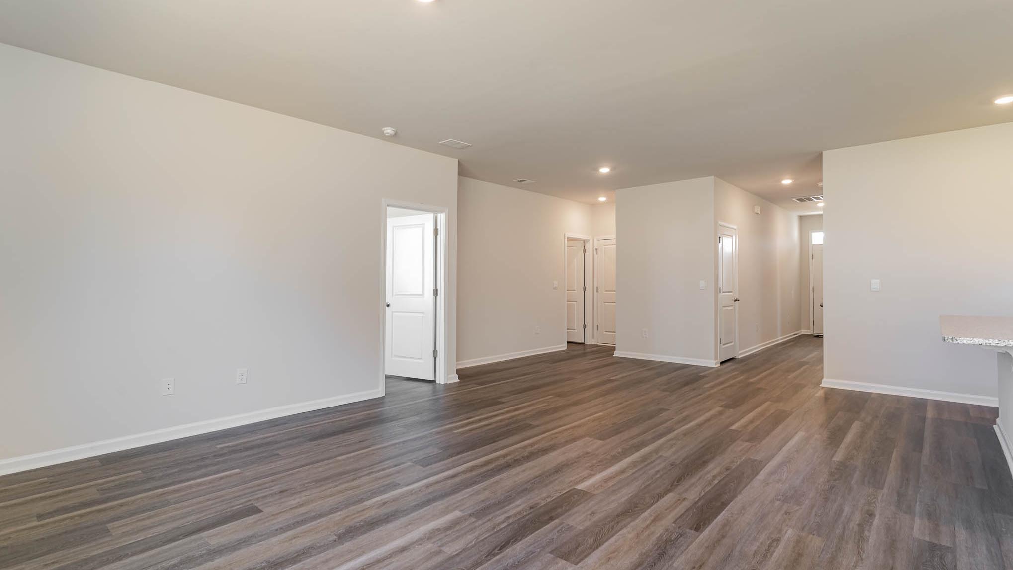 living room with ample lighting