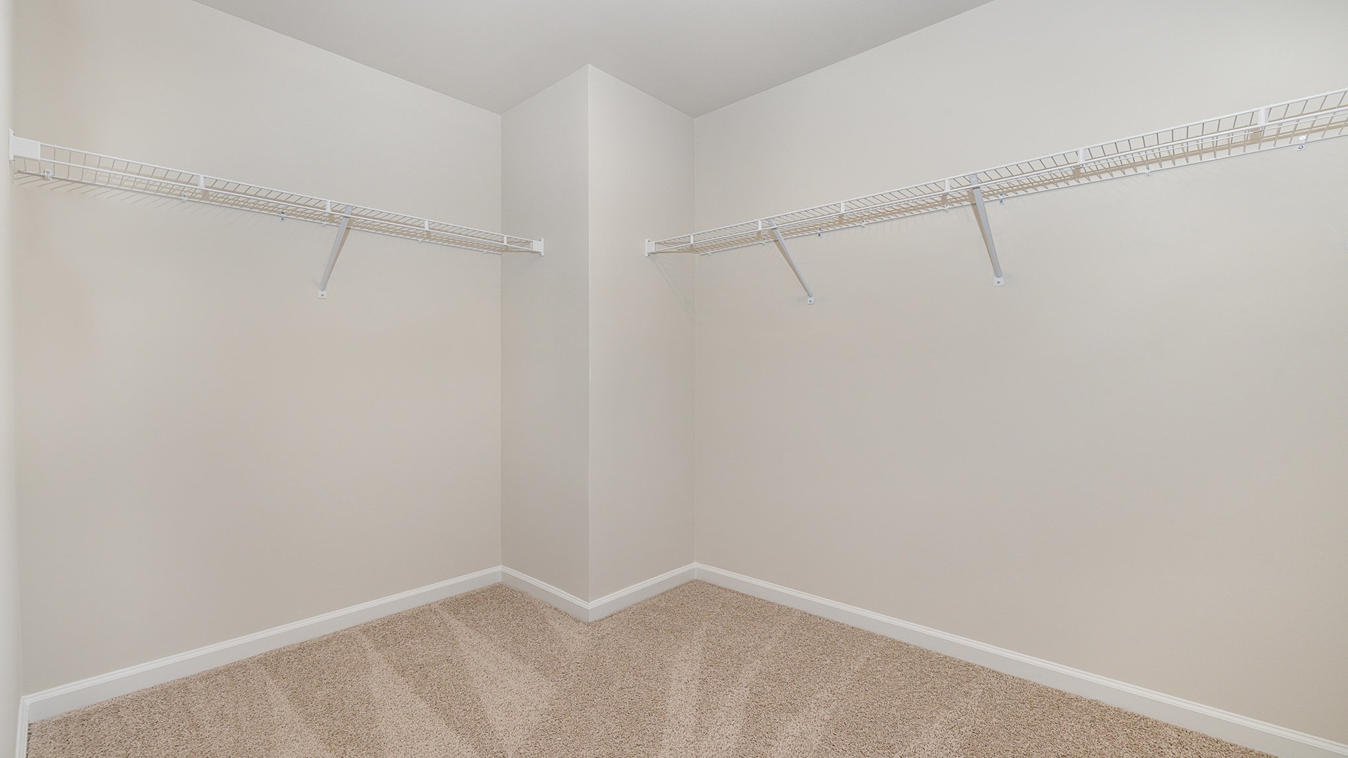 walk in closet with wire shelving