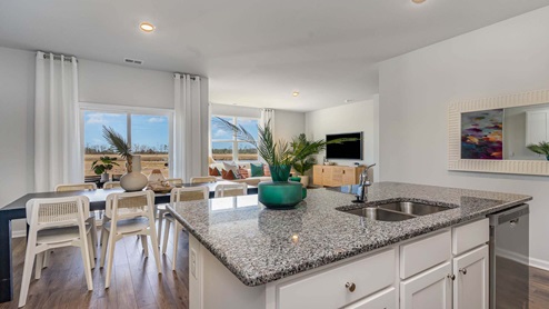 Kitchen with white cabinets