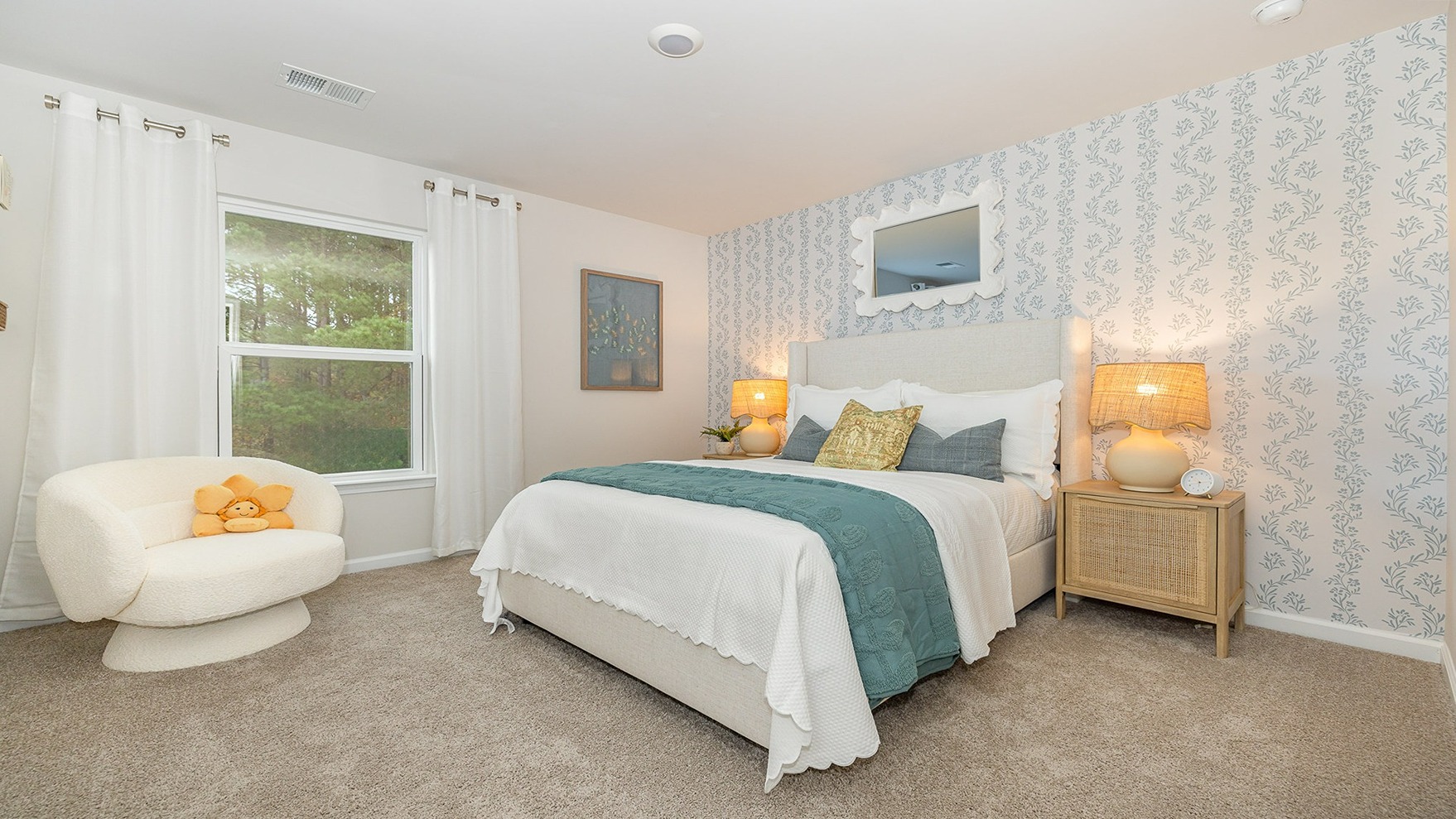bedroom with large windows