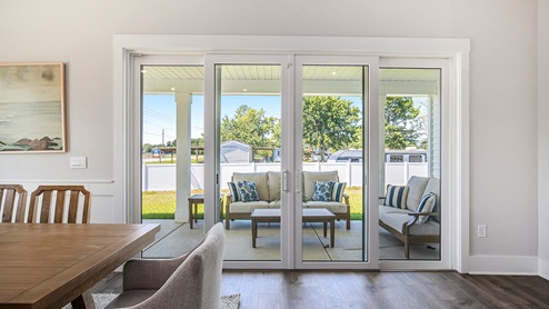 dining area with glass door
