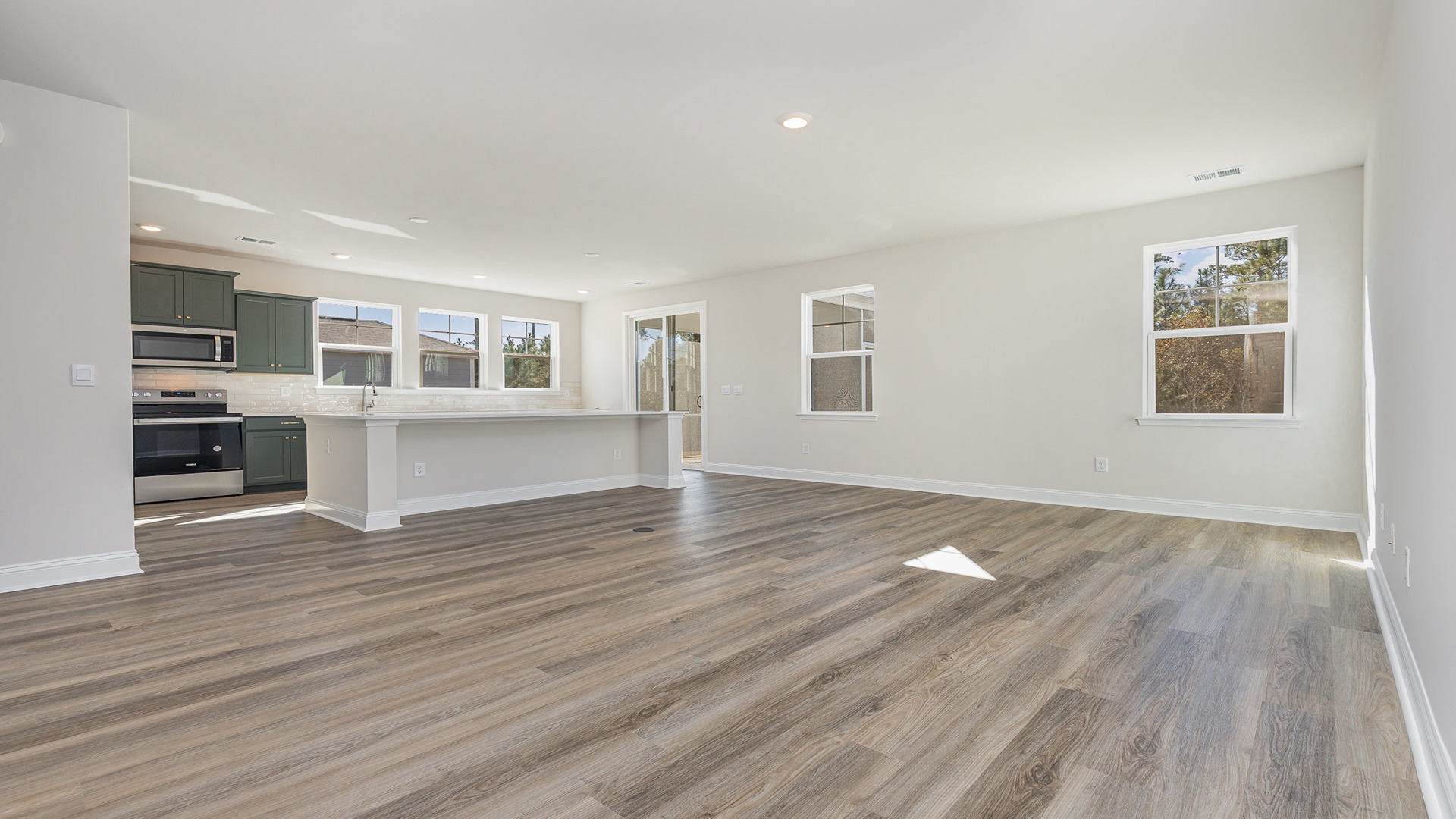 living room with ample lighting