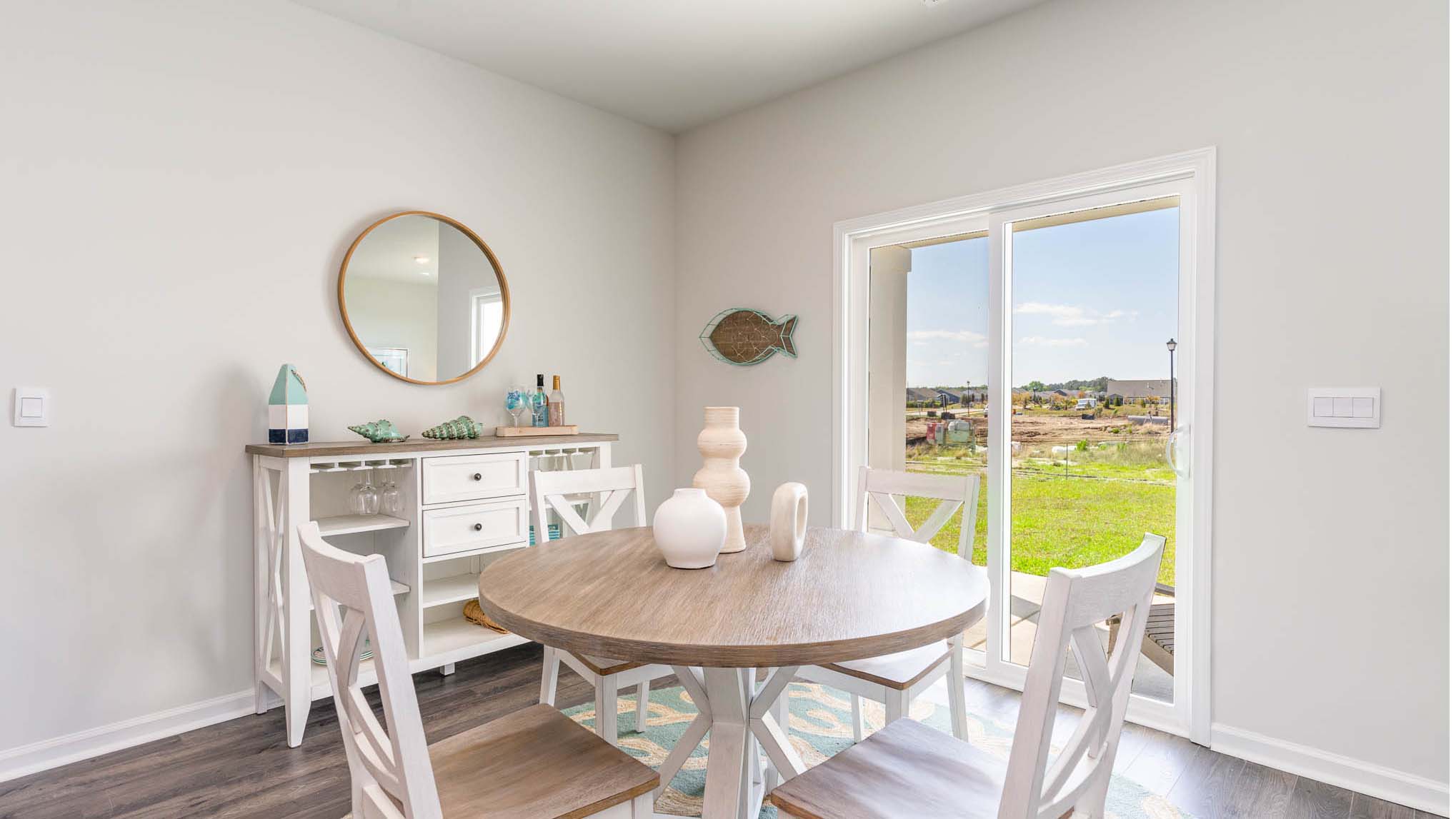 dining room with sliding glass door