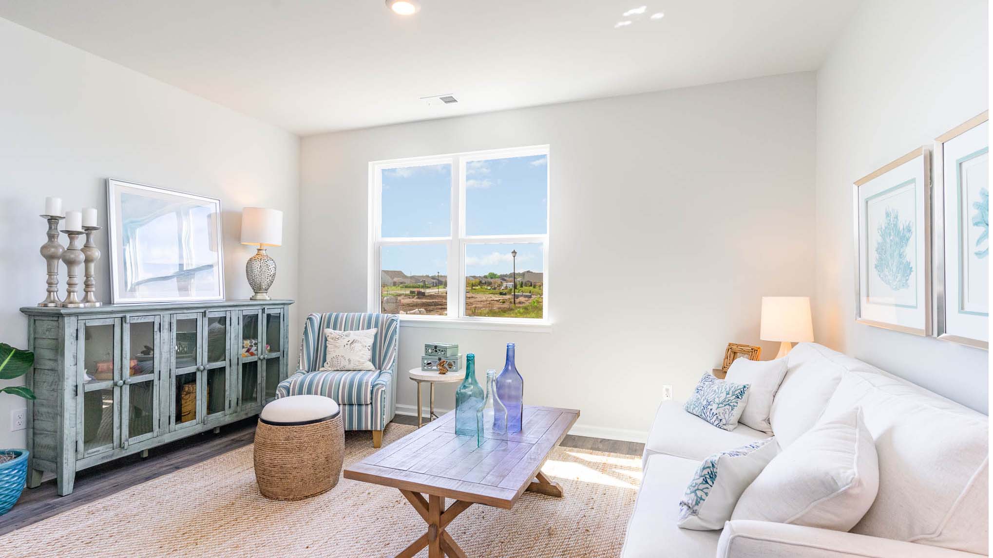 living room with double window